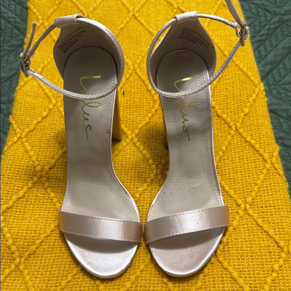 Lulu's Elegant Cream Ankle Strap Heels